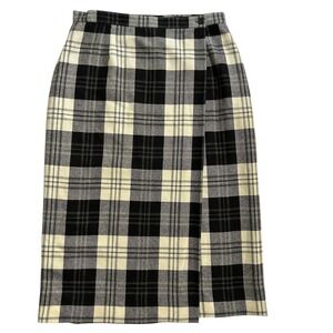Evan-Picone Skirt Womens 12 Plaid Wool Blend Midi Lined Classic Career Work Wear